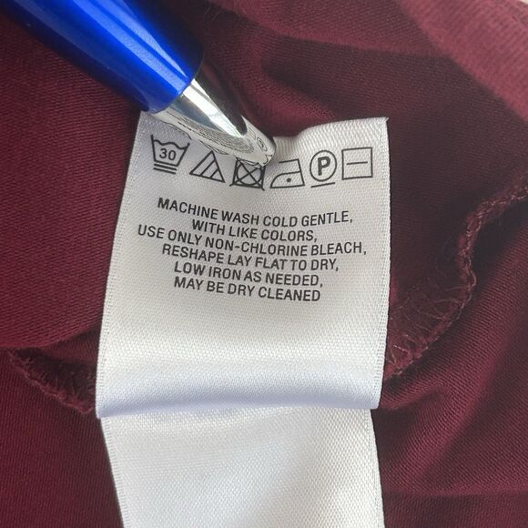 Anthropologie Vanessa Virginia Lenora Tie Front Top Size XL Maroon 3/4 Sleeve - Picture 11 of 11